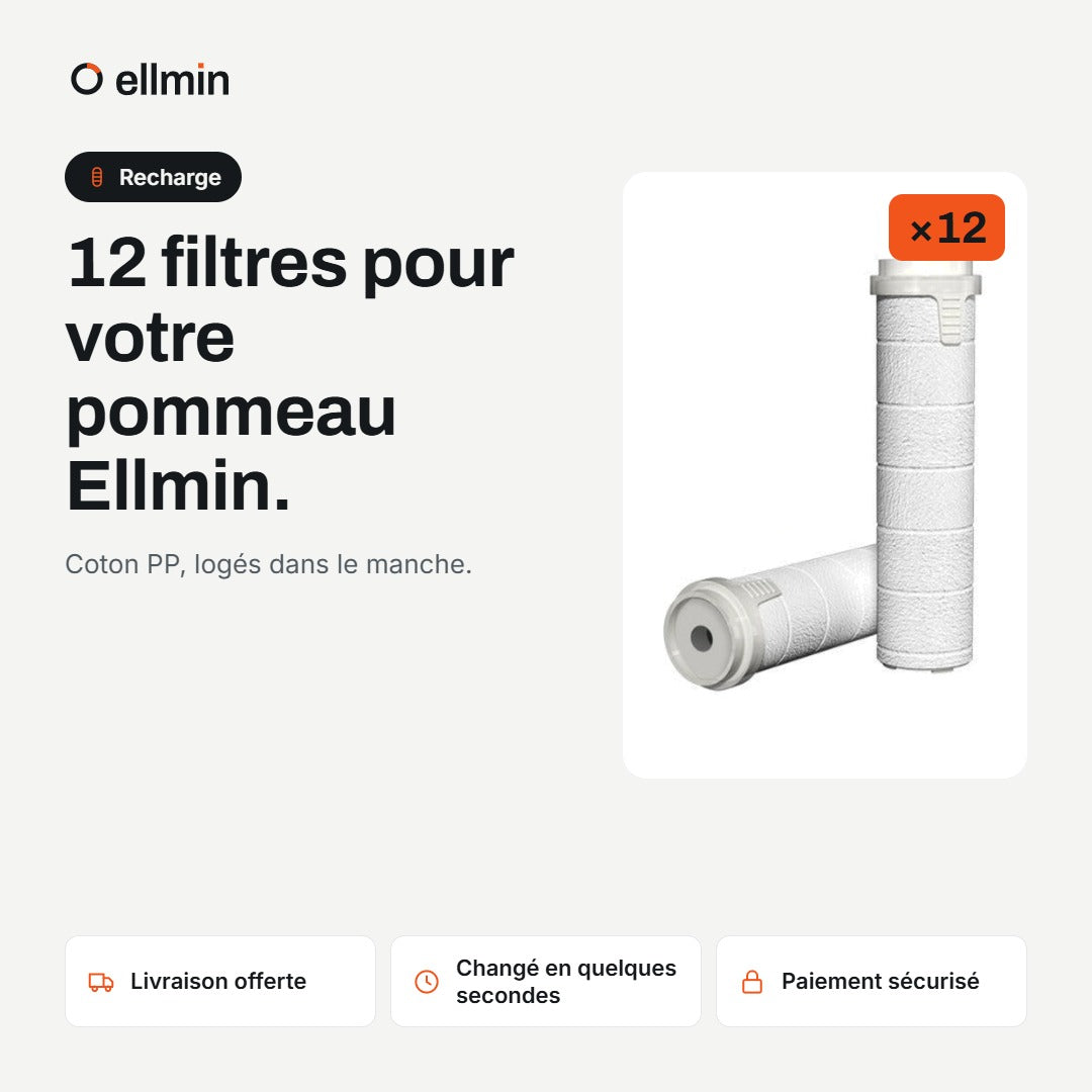 Recharge de 12 filtres pour pommeau Ellmin