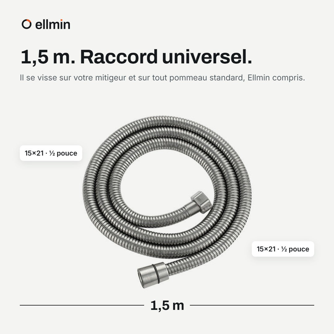 Flexible de 1,5 m, raccord 15×21