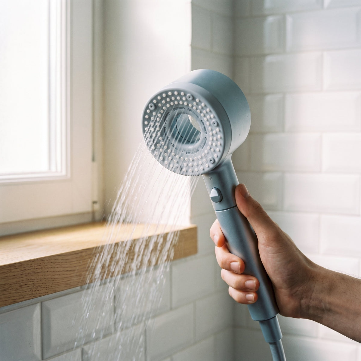 Pommeau Ellmin sous la douche, jet en pluie