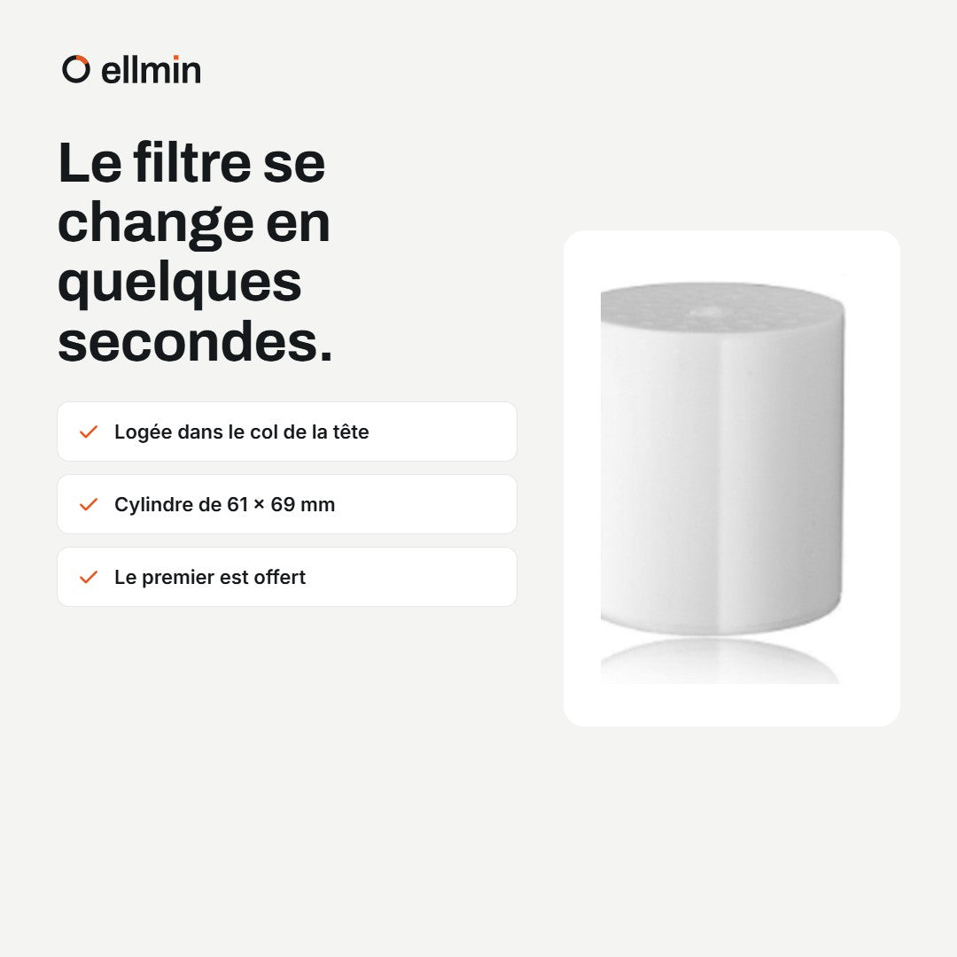 Filtre remplaçable logé dans le col